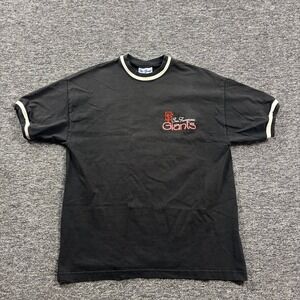 Vintage 1990s The Game San Francisco Giants Black Ringer T-Shirt Size Large